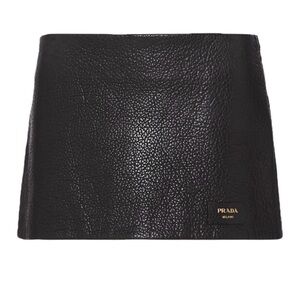 Prada Nappa Leather Mini Skirt